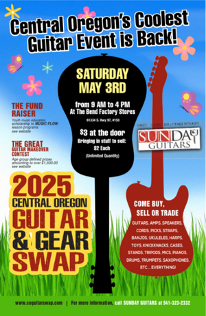 15th Annual Central Oregon Guitar and Gear Swap Meet Vendor Table