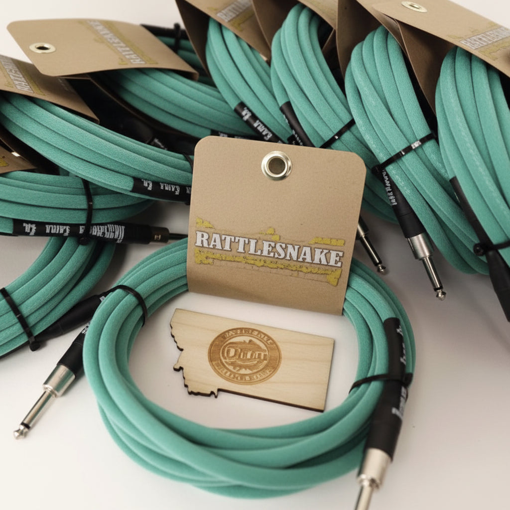 Rattlesnake 10’ Retro Seafoam Weave Guitar Cable