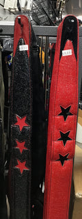 Red & Black Sparkle Guitar Straps