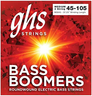 GHS 4 String M3045 Bass Boomers Medium 45-105 Roundwound Electric Bass Strings