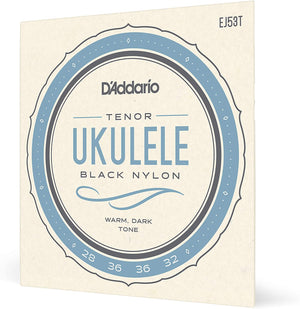 D'Addario EJ53T Pro Arté Rectified Tenor Ukulele Strings, Black Nylon