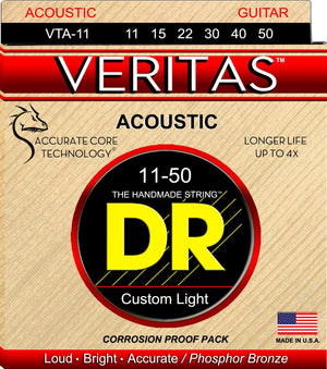 DR VTA11 Custom Light Veritas Phosphor Bronze Acoustic Guitar Strings
