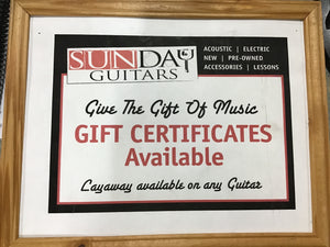 Sunday Guitars Gift Certificate